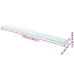 vidaXL Panneau d’étagère Verre transparent 110 x 12 cm