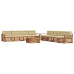 vidaXL Ensemble de canapés d'extérieur 9 Pièces Naturel et Beige