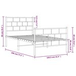 vidaXL Cadre de lit métal sans matelas avec pied de lit noir 100x190cm