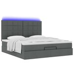 VidaXL Cadre de lit ottoman avec matelas gris foncé 180x200 cm tissu