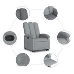 vidaXL Fauteuil inclinable Gris clair Tissu