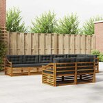 vidaXL Ensemble de canapés d'extérieur 8 pc Naturel et Anthracite