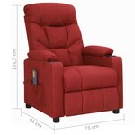 vidaXL Fauteuil de massage Rouge bordeaux Tissu
