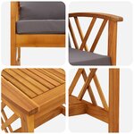 Ensemble de jardin 3 pièces vidaXL avec coussins en bois d'acacia massif