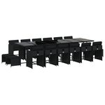 vidaXL Ensemble à manger de jardin 17 Pièces coussins noir résine tressée