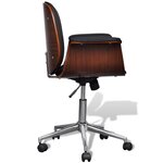vidaXL Chaise pivotante Bois courbé et similicuir