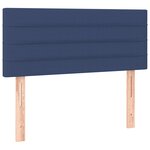 vidaXL Sommier à lattes de lit avec matelas bleu 120x190 cm tissu