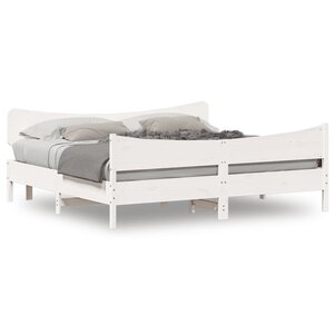 vidaXL Cadre de lit sans matelas blanc 200x200 cm bois massif de pin