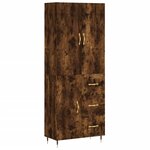 vidaXL Buffet haut Chêne fumé 69 5x34x180 cm Bois d'ingénierie