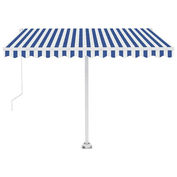vidaXL Auvent automatique sur pied 300x250 cm Bleu/Blanc