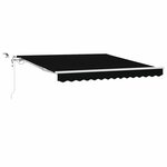 vidaXL Auvent Rétractable Noir 350 x 250 cm Polyester et métal