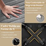 Ensemble de 2 chaises de salle à manger sans accoudoirs avec dossier courbé confortable pour salon cuisine chambre gris 20_0008458