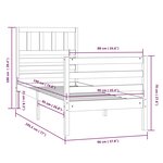 vidaXL Cadre de lit sans matelas 90x190 cm bois massif