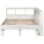 vidaXL Lit bibliothèque sans matelas blanc 135x190 cm bois pin massif