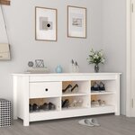vidaXL Armoire à chaussures Blanc 110x38x45 5 cm Bois de pin massif