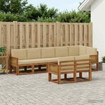 vidaXL Ensemble de canapés d'extérieur 8 pc Naturel et Beige Polyester