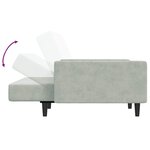 vidaXL Canapé-lit à 2 places avec repose-pied gris clair velours