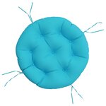 vidaXL Coussin rond turquoise Ø 60 x11 cm tissu oxford