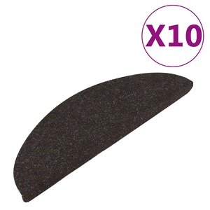 vidaXL Tapis d'escalier auto-adhésifs 10 Pièces noir 56x17x3 cm