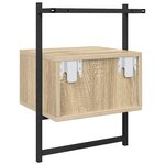 vidaXL Table de chevet murale chêne sonoma 35x30x51 cm