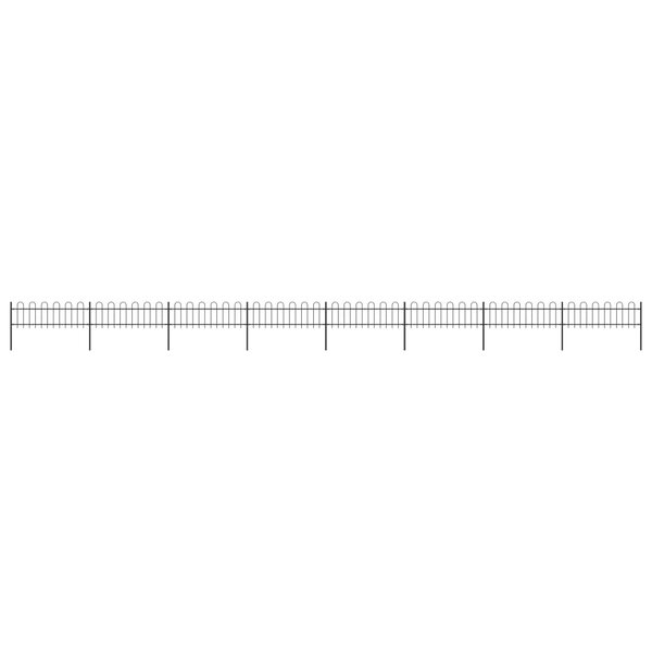 vidaXL Clôture de jardin avec dessus en cerceau Acier 13 6x0 6 m Noir