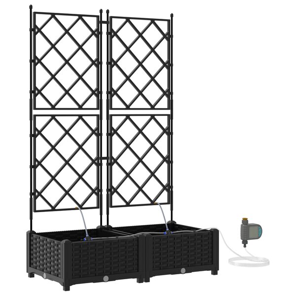 vidaXL Jardinières de jardin 1 pc Noir 80 x 40 x 126 cm Plastique