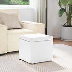 vidaXL Tabouret Blanc Cuir Synthétique et Bois Composite