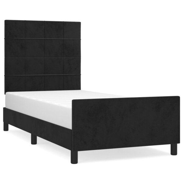 vidaXL Cadre de lit avec tête de lit Noir 100x200 cm Velours