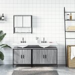 vidaXL Ensemble de meubles de salle de bain 3 Pièces Sonoma gris