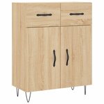 vidaXL Buffet haut Chêne sonoma 69 5x34x180 cm Bois d'ingénierie