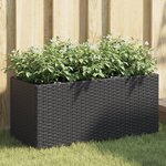 vidaXL Jardinière avec 2 pots noir 72x30x32 cm résine tressée