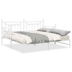 Lit jour vidaXL avec lit gigogne blanc 100x200 cm en acier