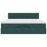 VidaXL Cadre de lit ottoman avec matelas vert foncé 160x200 cm velours