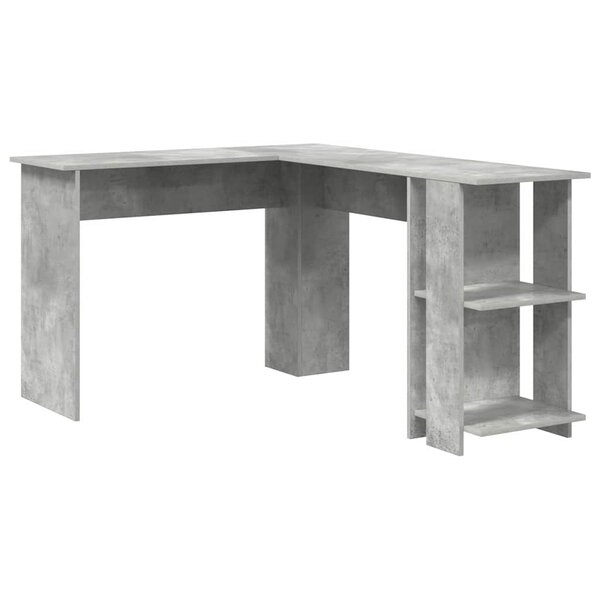 vidaXL Bureau d'angle Gris béton 140 x 113 5 x 75 cm Bois d'ingénierie