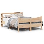 vidaXL Cadre de lit avec tête de lit 120x200 cm bois de pin massif