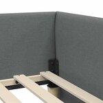 vidaXL Cadre de lit d'angle Gris foncé 90 cm x 190 cm Velours