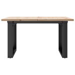 vidaXL Table basse cadre en O 60x60x40 cm bois de pin massif et fonte