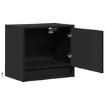vidaXL Table de chevet murale avec lumières LED noir
