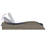 vidaXL Chaise longue avec coussin Gris 60x205x73 cm Résine tressée