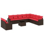 vidaXL Salon de jardin et coussins 11 Pièces marron résine tressée