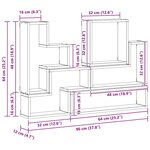 vidaXL Cube mural Autre Chêne noir 96 x 12 x 64 cm Bois d'ingénierie