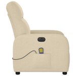 vidaXL Fauteuil inclinable de massage électrique crème tissu