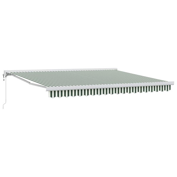 vidaXL Auvent Rétractable Vert et blanc 400 × 300 cm Tissu et Métal