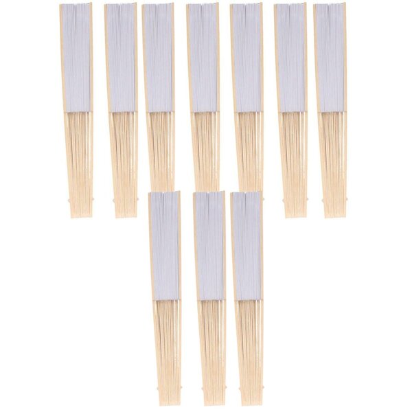 10 éventails en papier à customiser 21 cm