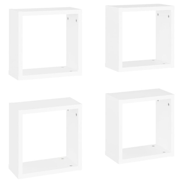 vidaXL Étagères cube murales 4 Pièces blanc 30x15x30 cm