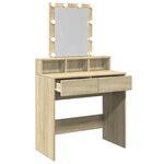 vidaXL Coiffeuse avec LED chêne sonoma 80x41x144 5 cm