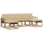 vidaXL Ensemble de canapés d'extérieur 6 pc Blanc et Beige