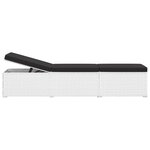 vidaXL Chaise longue avec coussin et table à thé rotin Blanc
