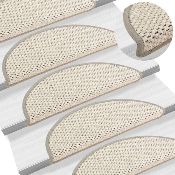 vidaXL Tapis d'escalier autocollants aspect sisal 15 Pièces 56x17x3 cm