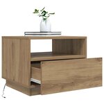vidaXL Table basse avec lumières LED chêne artisanal 50x49x40 cm